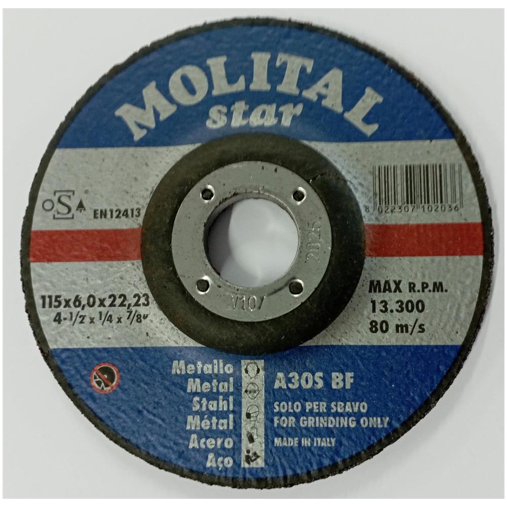 Disco Da Sbafo Per Metallo Molital Star Per Smerigliatrice Angolare 115x60x22,23 - Foto 1