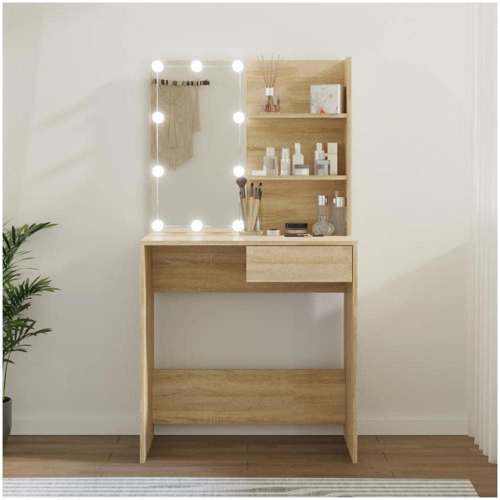 Toeletta Con Led Rovere Sonoma 74,5x40x141 Cm - Foto 1