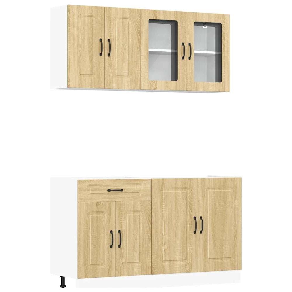 Set Mobili da Cucina 4 pz Kalmar Rovere Sonoma in Truciolato - Foto 1
