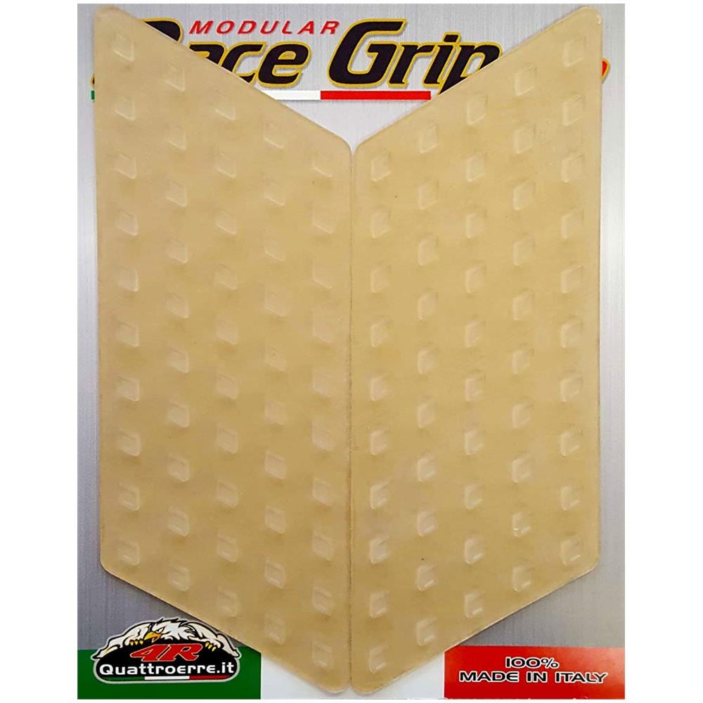 Protezione Serbatoio Antiscivolo Laterale per Moto Race Grip Evo, Trasparente, 16 x 5,5 cm, 2 Pezzi - Foto 1