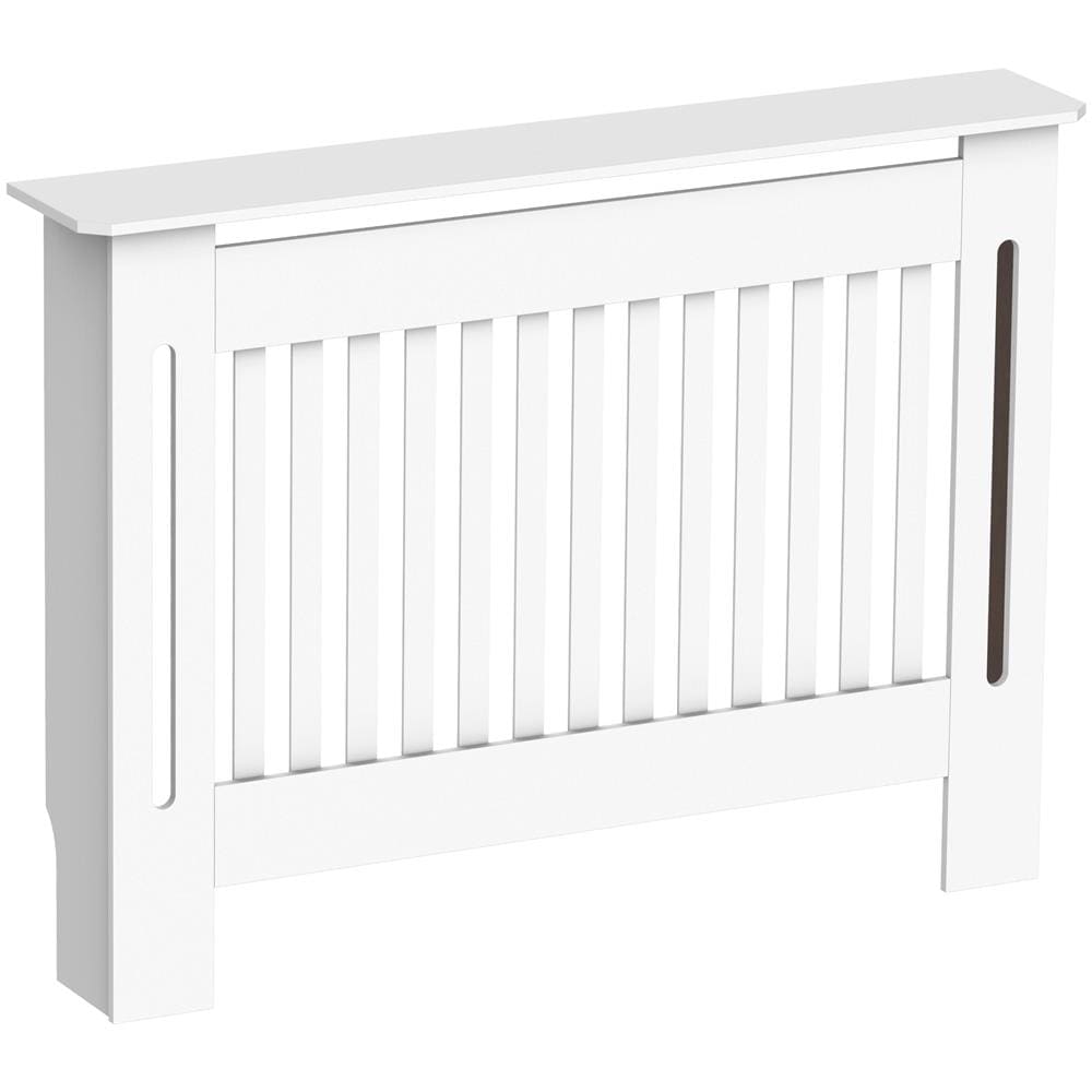 HOMCOM Copritermosifone Bianco In MDF Con Piano D'Appoggio E Design Antiribaltamento 78x19x82 Cm 86199308