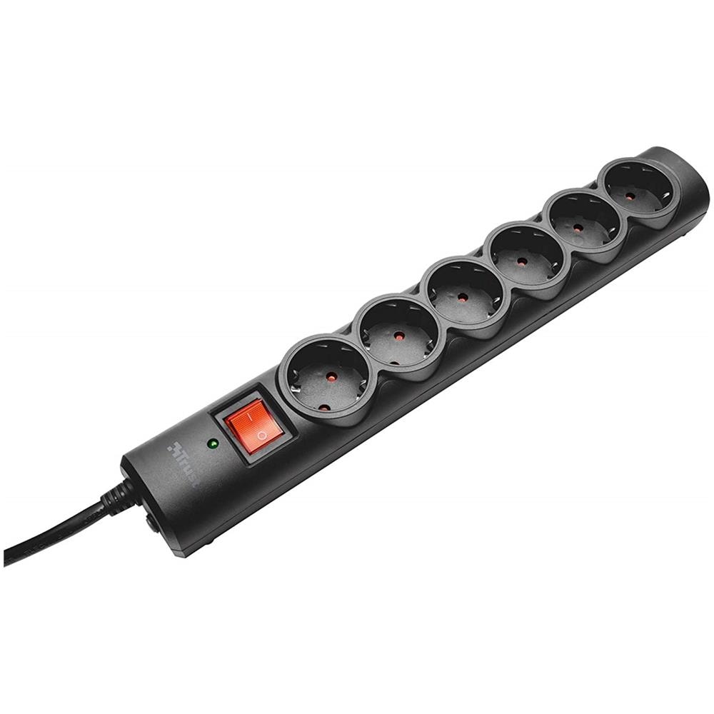 21056 - Ciabatta Con 3 Prese, Con Protezione Contro La Sovratensione, Colore: Nero - Foto 1