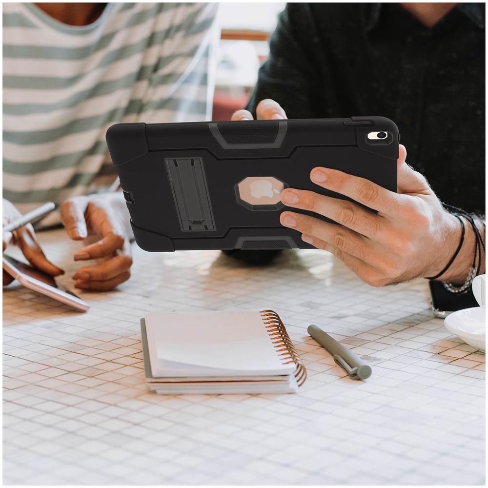 Cover Ipad Pro 10.5 E Air 2019 Protezione Bi-materiale Cavalletto Nero - Foto 2