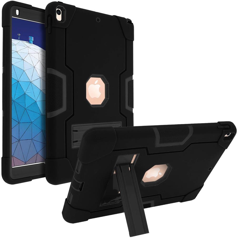 Cover Ipad Pro 10.5 E Air 2019 Protezione Bi-materiale Cavalletto Nero - Foto 5