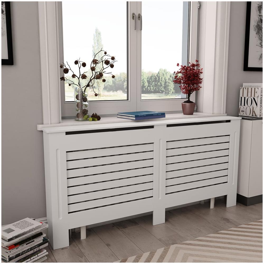 Coperture Per Radiatori 2 Pz Bianche 172x19x81,5 Cm In Mdf - Foto 1