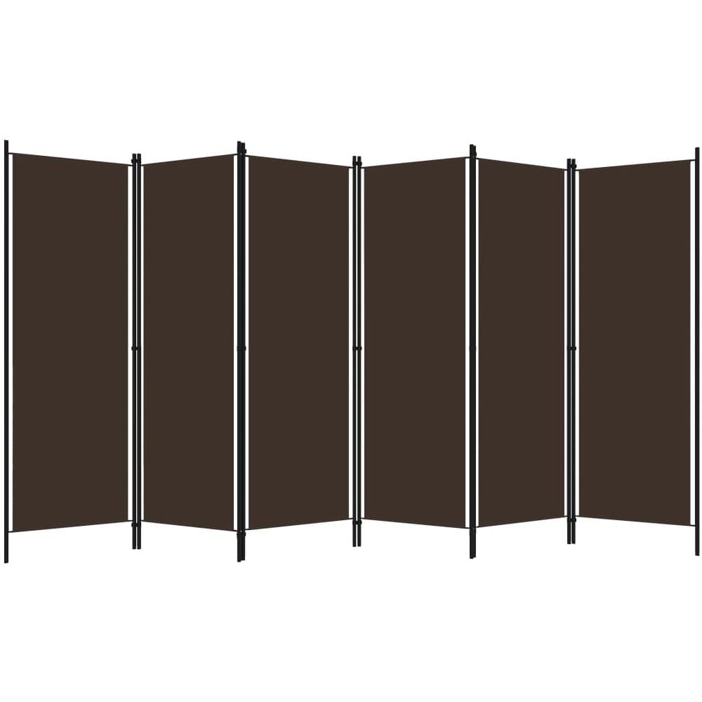 Paravento A 6 Pannelli Marrone 300x180 Cm - Foto 2