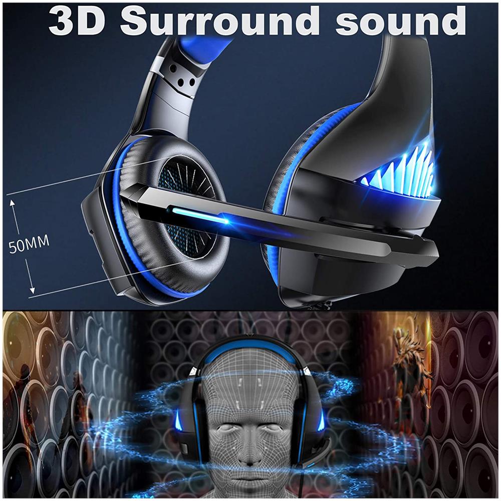BEEXCELLENT - Cuffie Gaming Per Ps4 Xbox One, Cuffie Da Gaming Con  Microfono E Bass Stereo, Microfono Riduzione Del Rumore Controllo Volume  Confortevole 3,5 Mm Led Per Pc / nintendo Switch /
