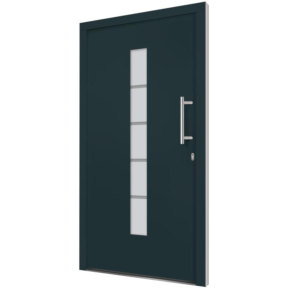 Porta d'Ingresso in Alluminio e PVC Antracite 110x210 cm - Foto 2