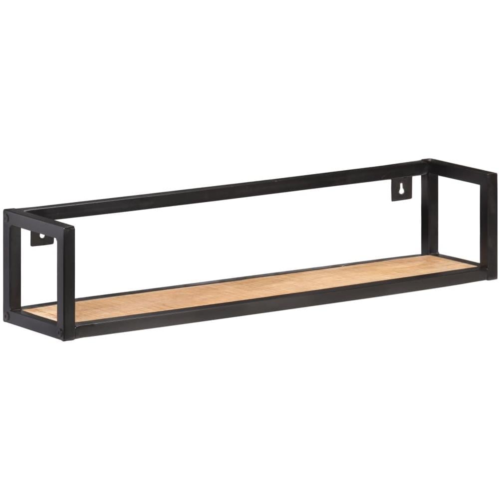 Mensole a Muro 2 pz 80 cm in Legno Massello di Mango Grezzo - Foto 3