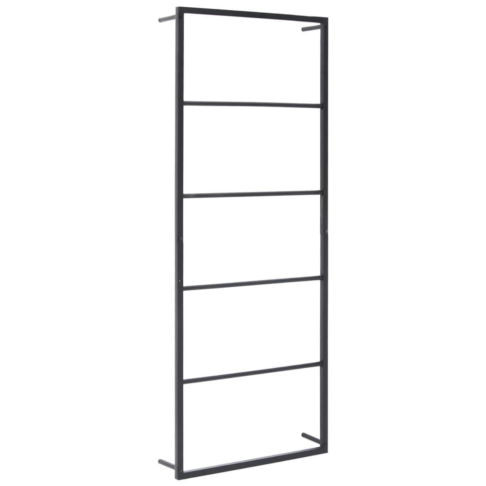 Portasciugamani Nero 45x10x115 Cm In Acciaio - Foto 2