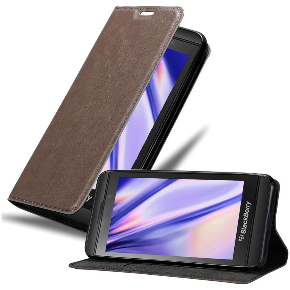 Custodia Compatibile Con Blackberry Z10 In Bruno Caffè - Coperchio Protettiva Con Chiusura Magnetica, Funzione Stand E Tasca Per Le Carte - Foto 1