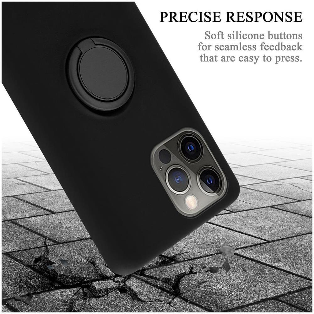 Custodia Compatibile Con Apple Iphone 12 Pro Max In Liquid Nero - Coperchio Protettivo In Silicone Tpu Flessibile Con Anello - Foto 8