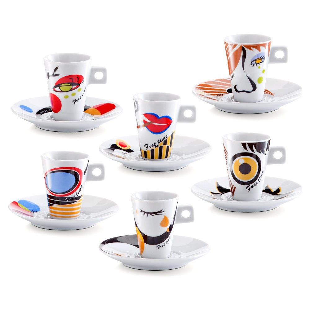 Kit Espresso Faces, 12 Pezzi, - Foto 2