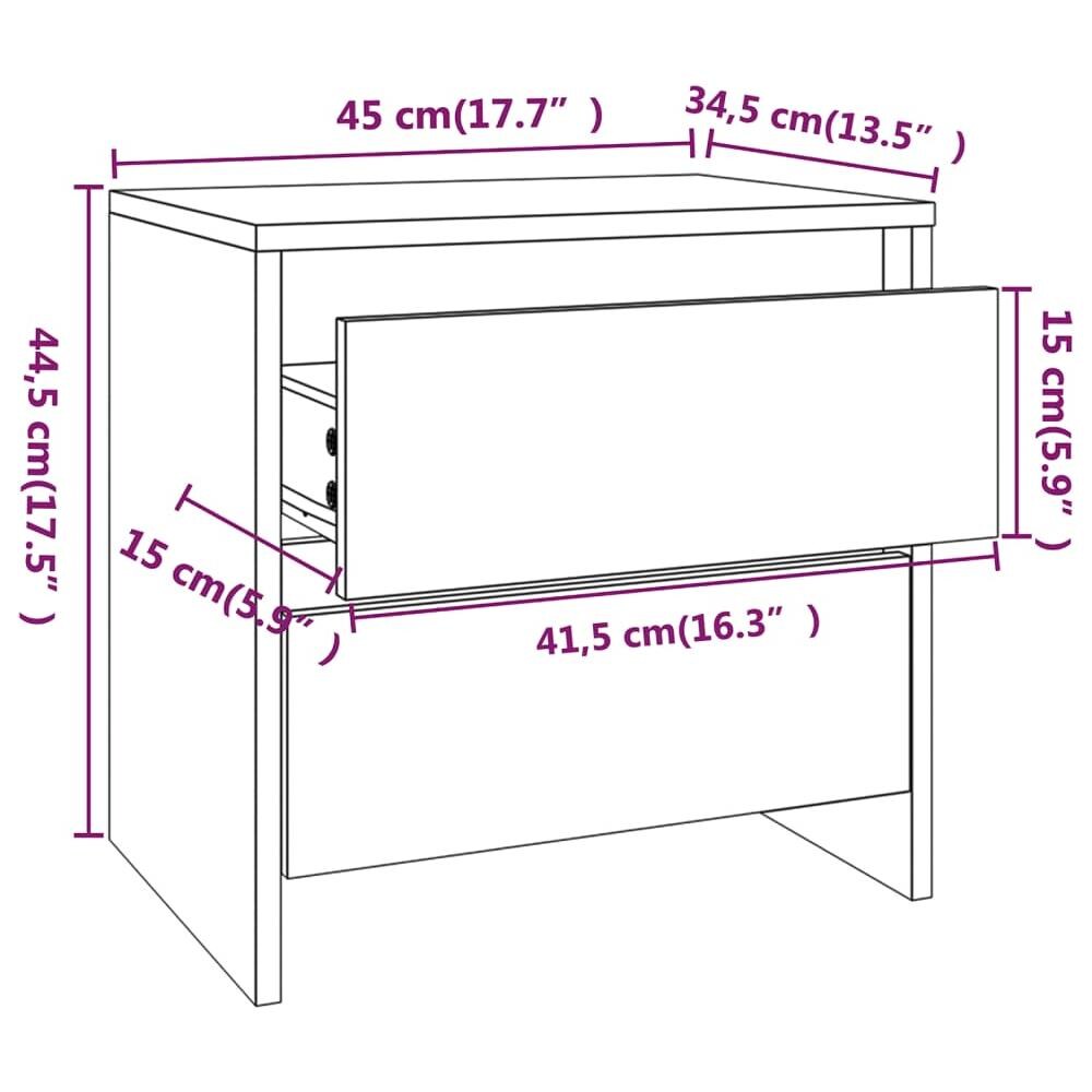 Comodino Grigio Sonoma 45x34,5x44,5 Cm In Truciolato - Foto 10