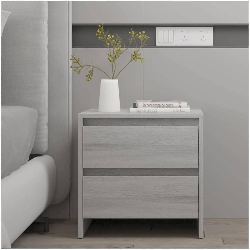 Comodino Grigio Sonoma 45x34,5x44,5 Cm In Truciolato - Foto 1