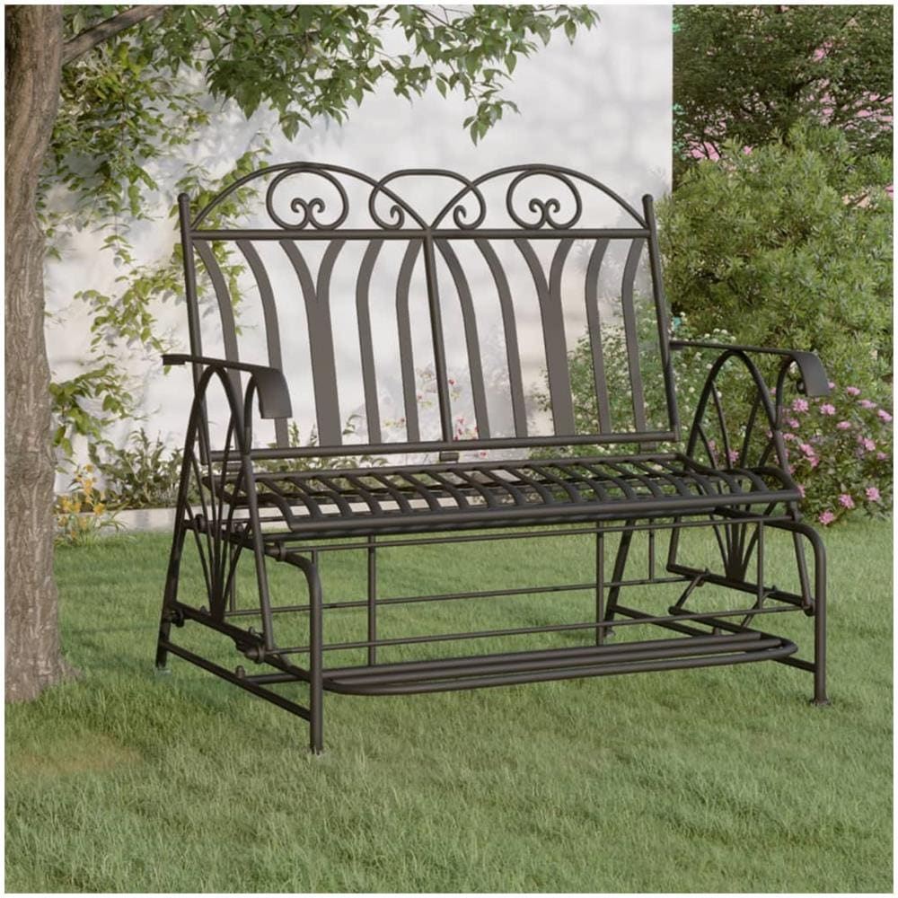 Panca Glider a 2 Posti 114 cm Nera in Acciaio - Foto 1