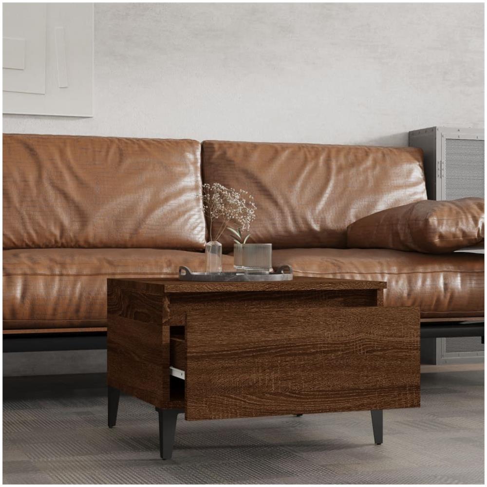Tavolino Da Salotto Rovere Marrone 50x46x35cm Legno Multistrato - Foto 3