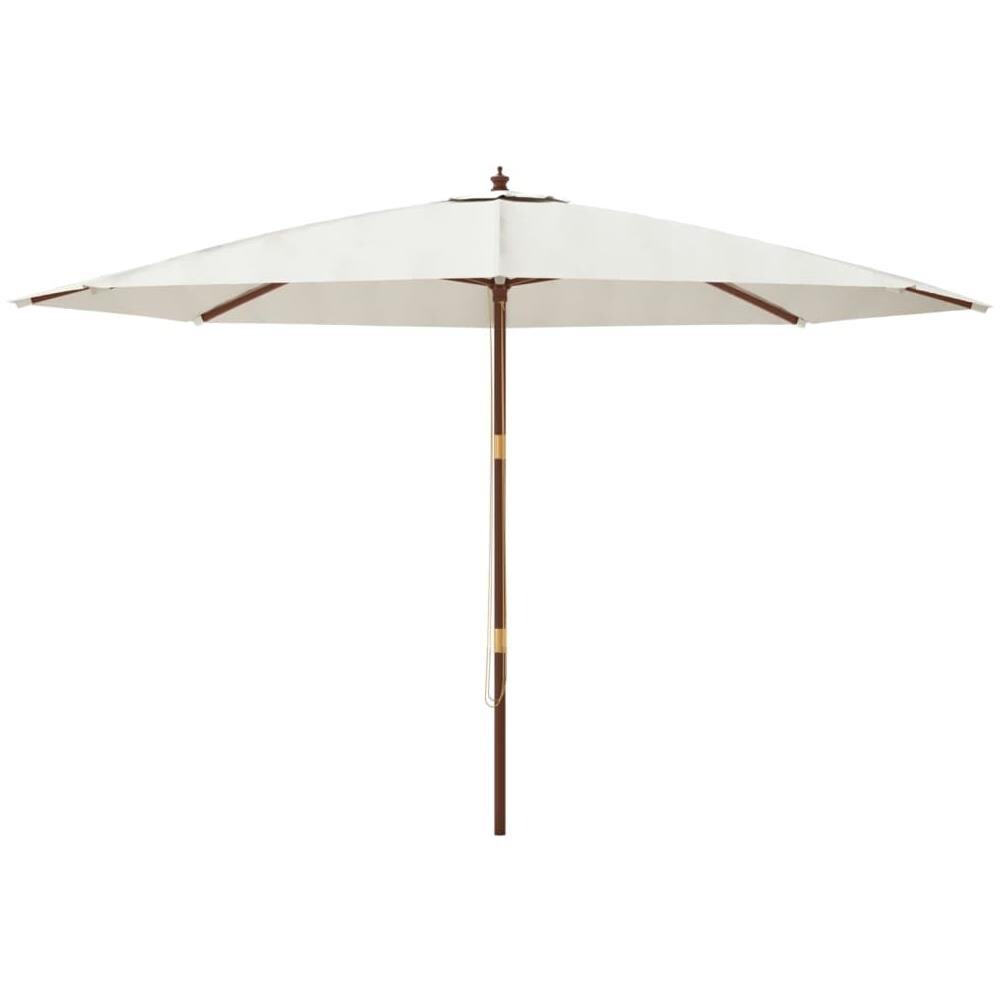 Ombrellone Da Giardino Con Palo In Legno Sabbia 400x273 Cm - Foto 3