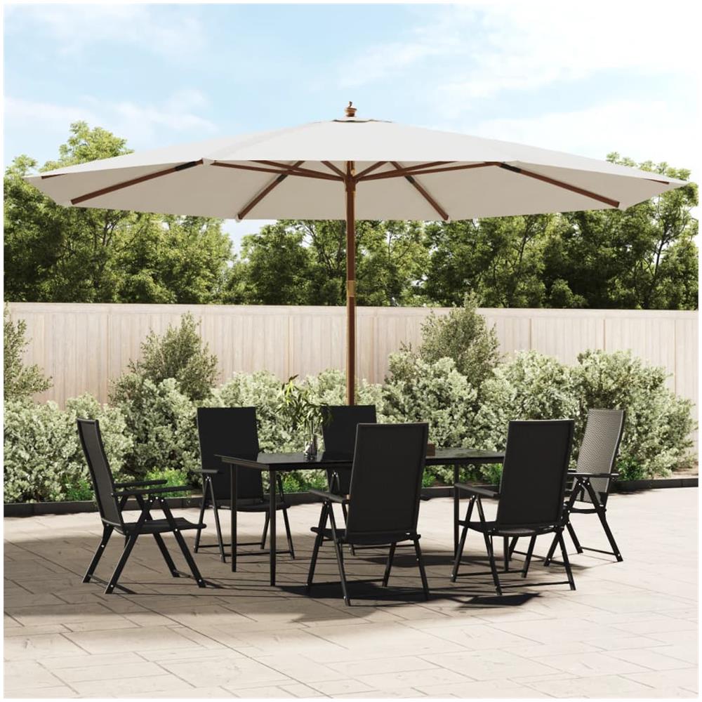 Ombrellone Da Giardino Con Palo In Legno Sabbia 400x273 Cm - Foto 1