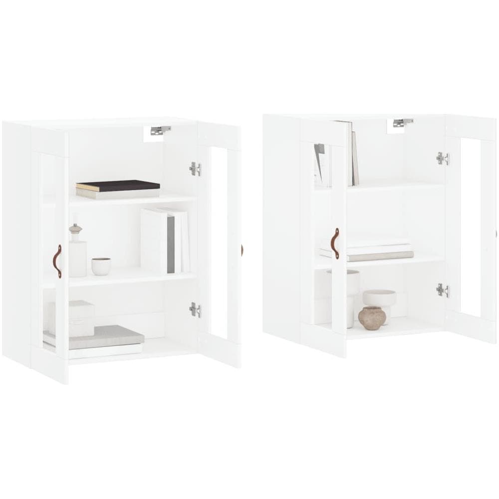 Armadietti A Parete 2 Pz Bianchi In Legno Multistrato - Foto 3