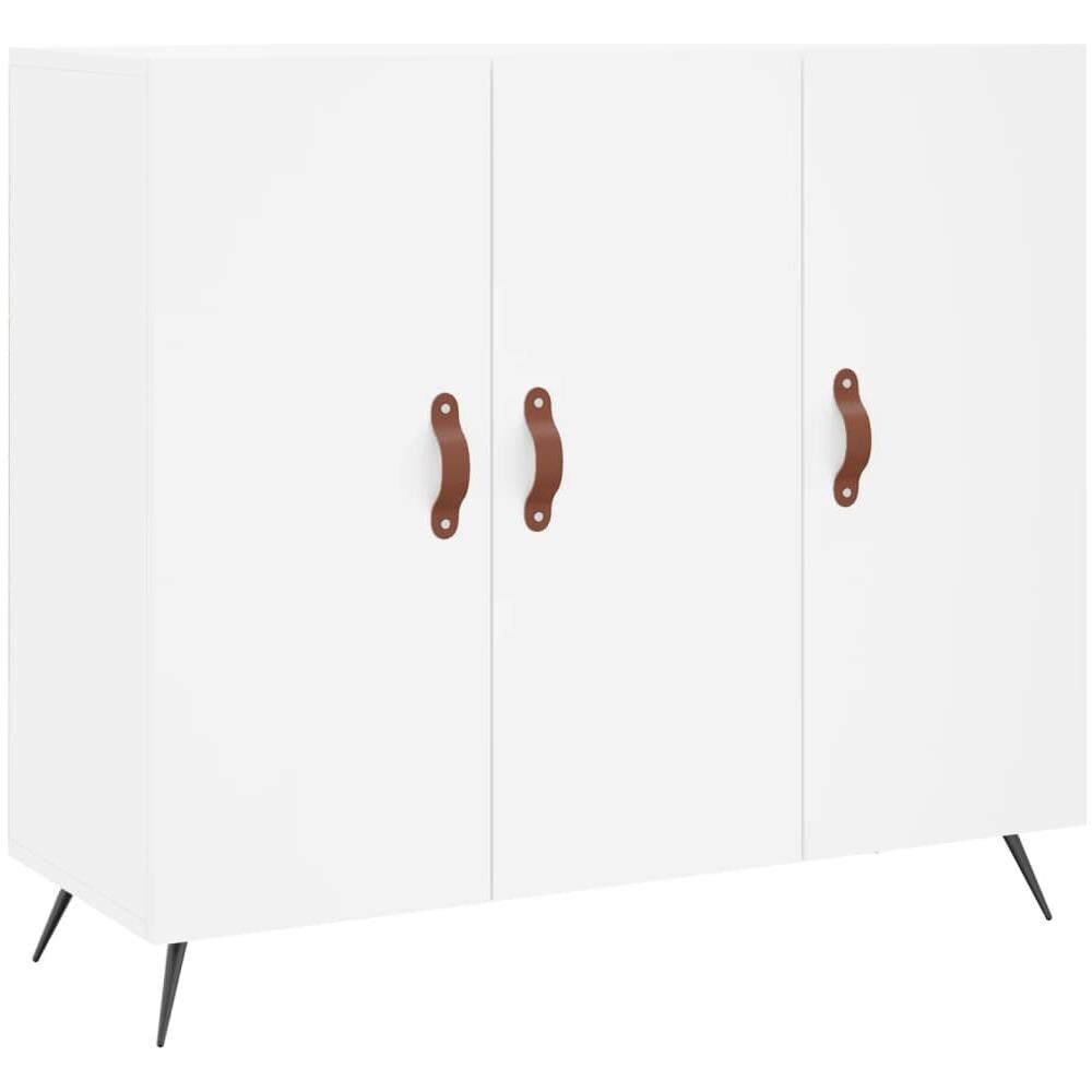 Credenza Bianca 90x34x80 Cm In Legno Multistrato - Foto 2