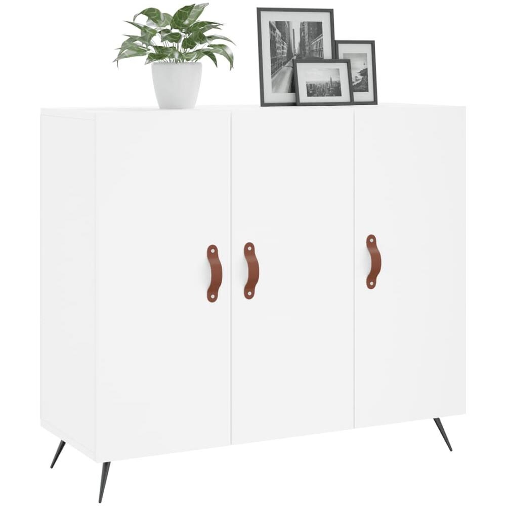 Credenza Bianca 90x34x80 Cm In Legno Multistrato - Foto 3