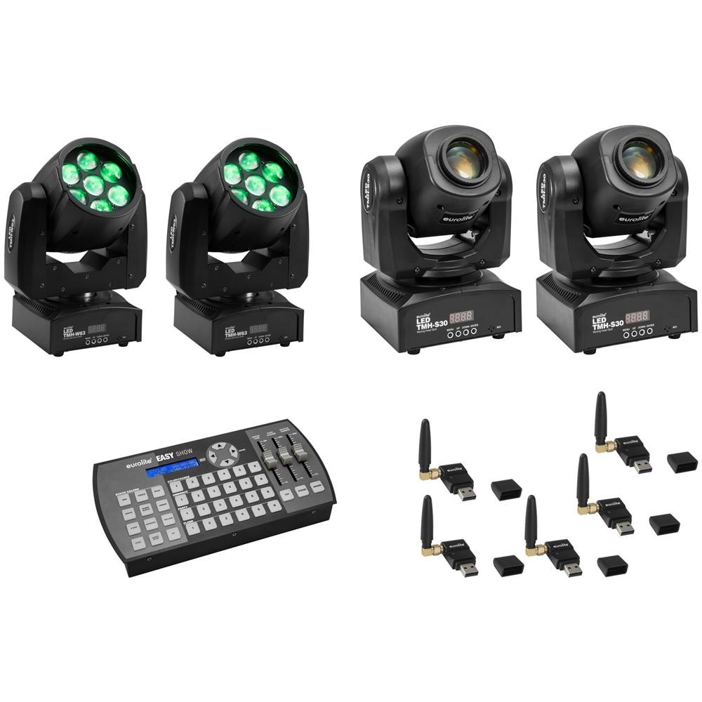 Set 2x Led Tmh-w63 + 2x Led Tmh-s30 + Usb Quickdmx + Easy Show - Foto 1