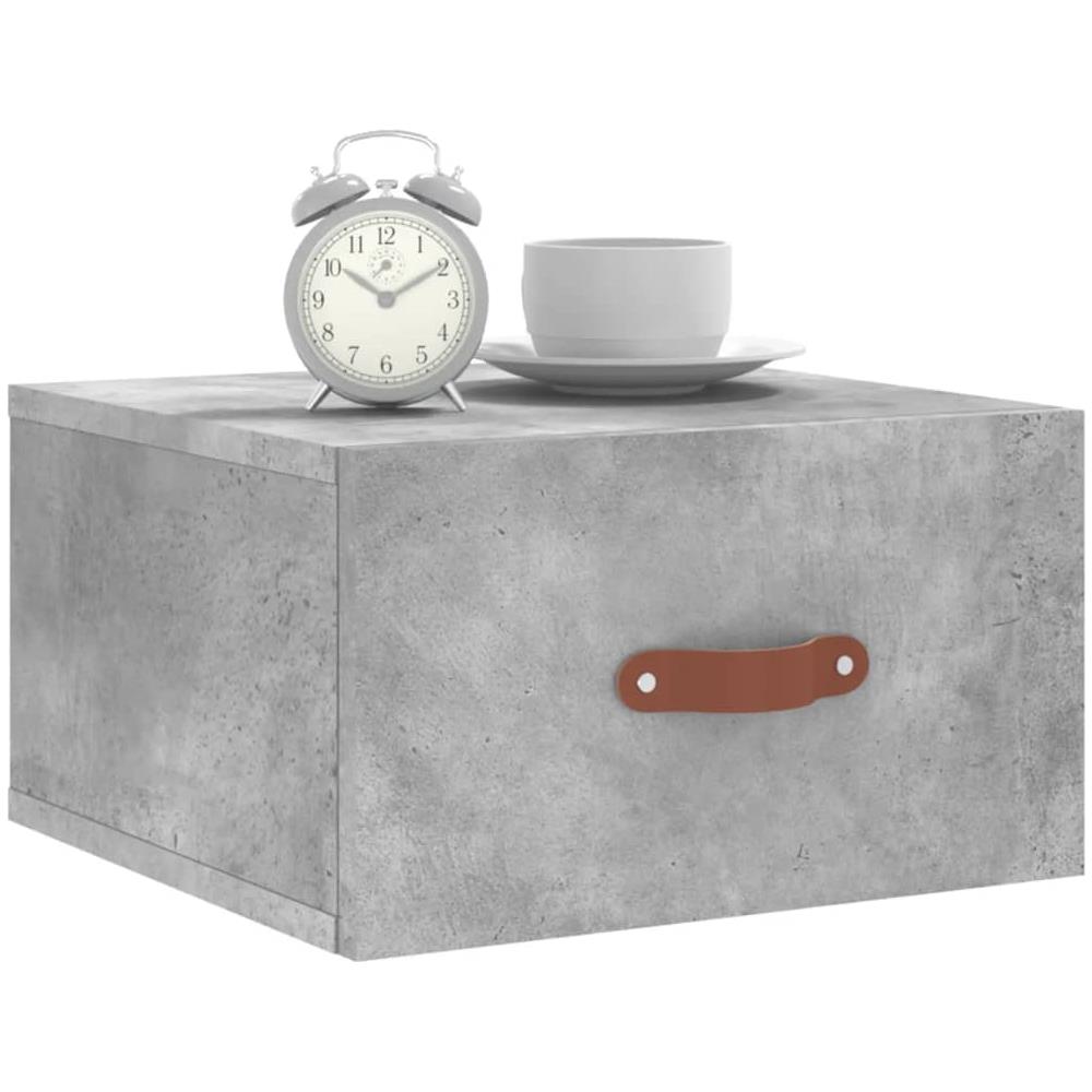 Comodino A Muro Grigio Cemento 35x35x20 Cm - Foto 3