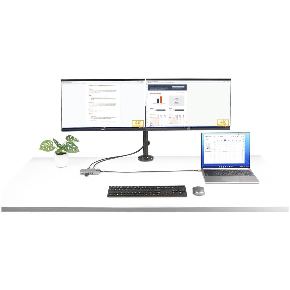 Adattatore Multiporta USB-C - Docking Station USB Type-C 2x 4K30Hz + HDMI e DisplayPort 4K 60Hz, Hub USB a 3 Porte 10Gbps - Dock Station con PD 100W Pass-Through, GbE, Mini Dock per Win /ChromeOS - Foto 9