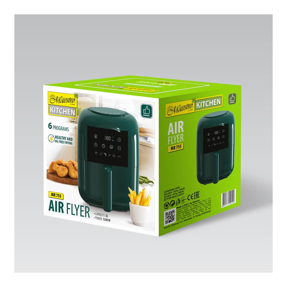 MR-755 friggitrice 3 L 1200 W Friggitrice ad aria calda Verde - Foto 4