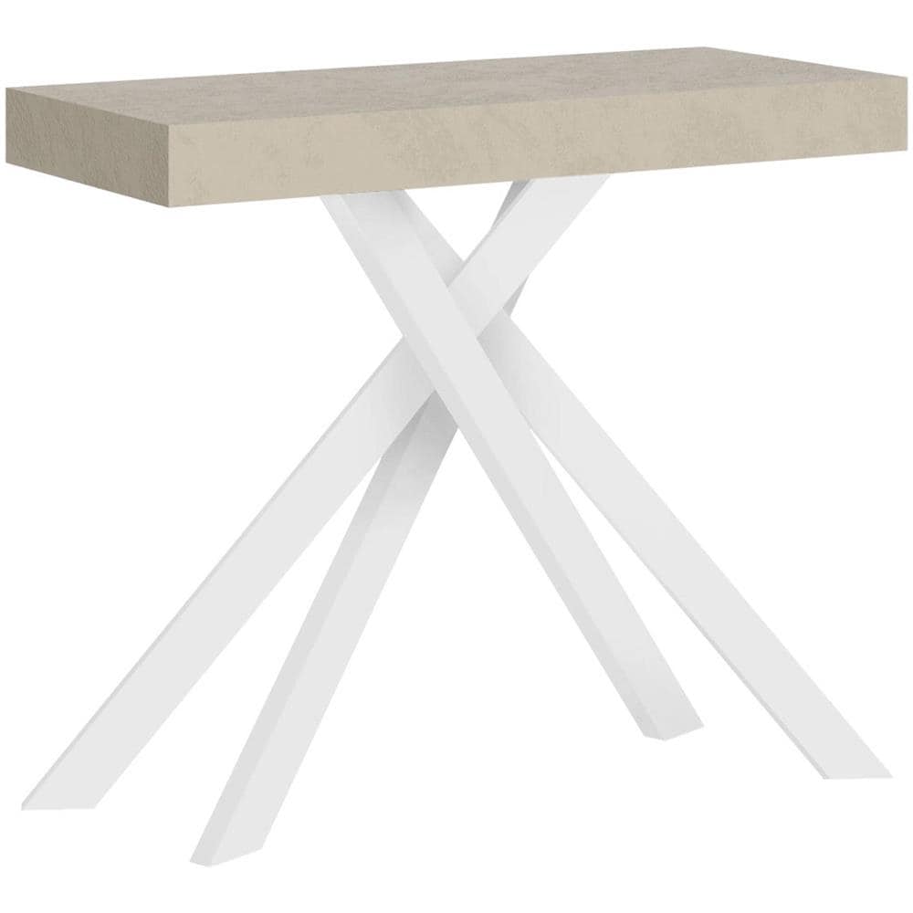 Consolle allungabile 90x40/300 cm Krack cashmere gambe bianche - Foto 1