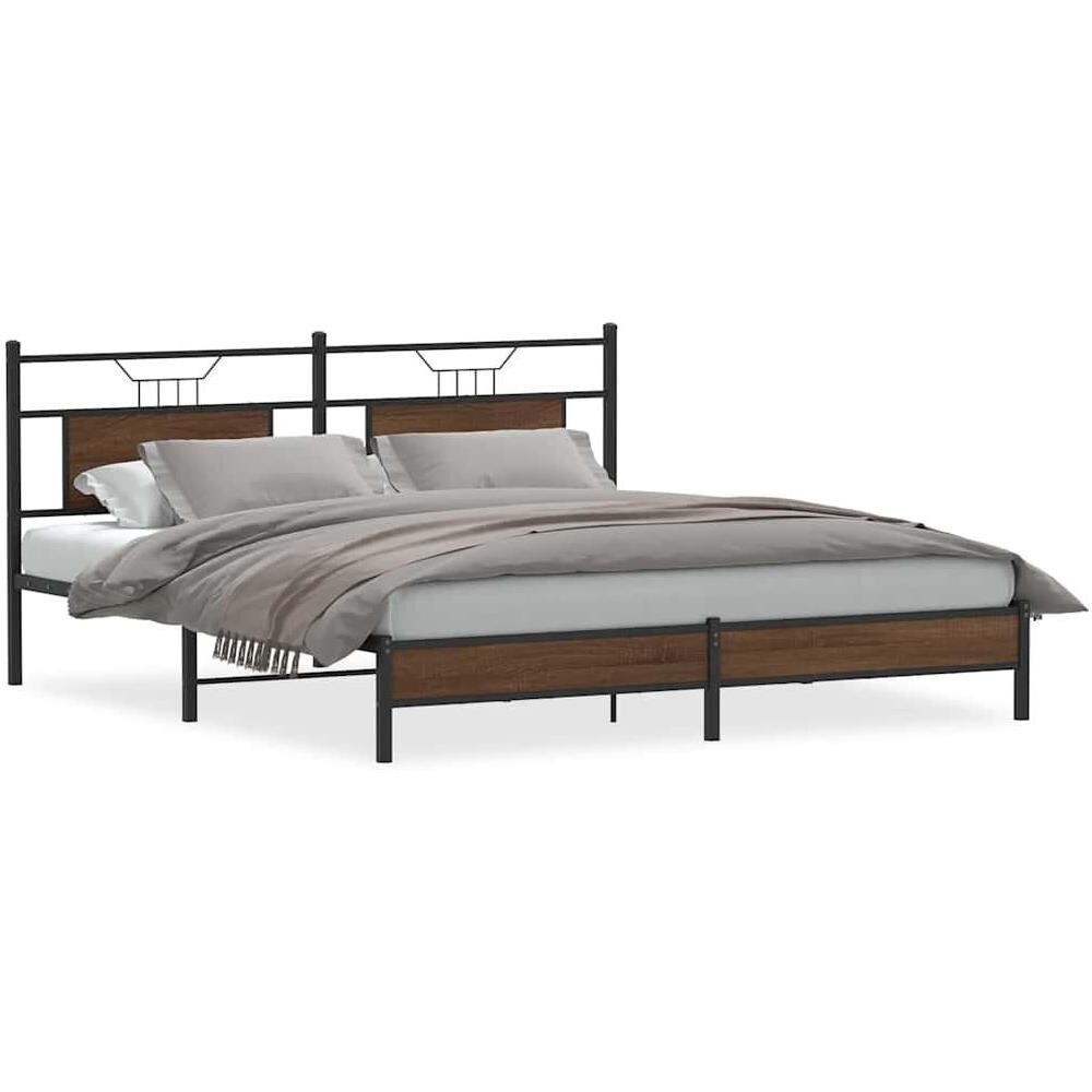 Giroletto senza Materasso Rovere Marrone 183x213 cm Truciolato - Foto 1