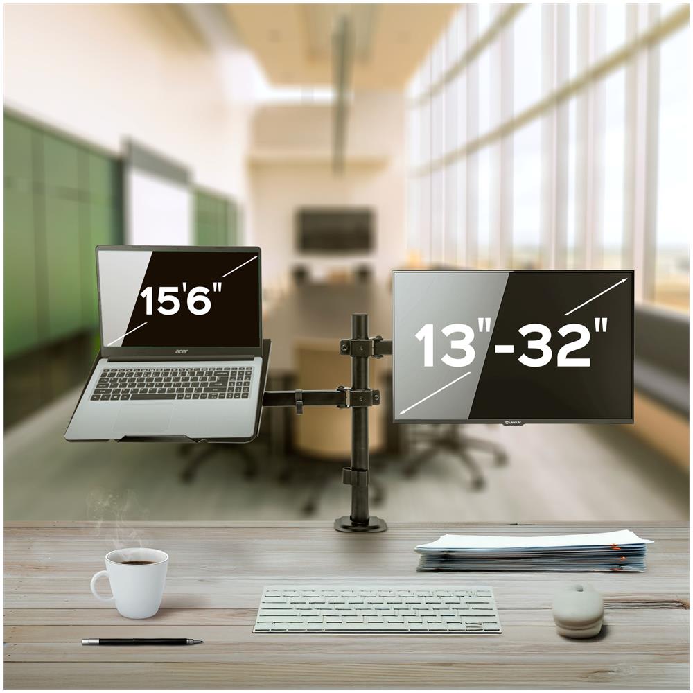 UK710202 supporto per laptop Braccio per computer portatile e monitor Nero 39,6 cm (15.6") - Foto 2