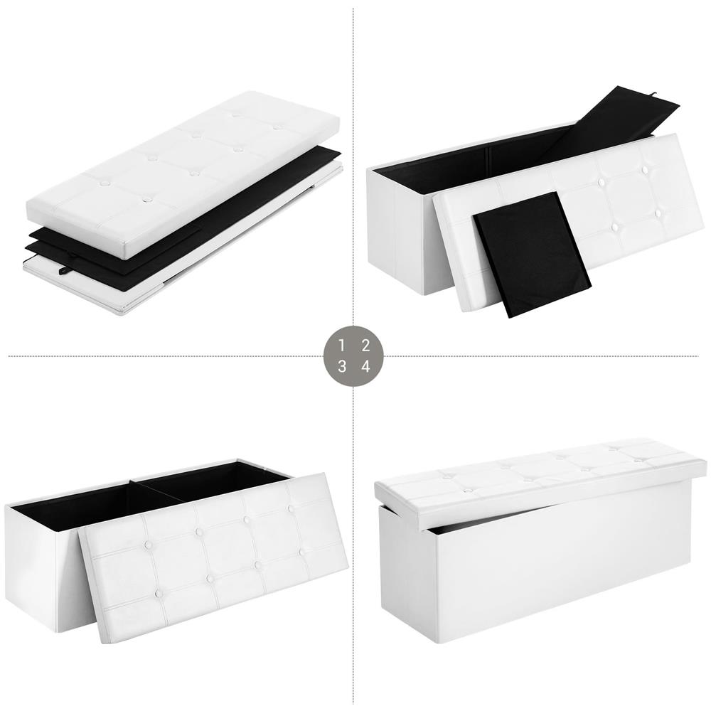 PUFA - LSF702V1 Pouf Organizer Bianco MDF Seduta Contenitore - Foto 7