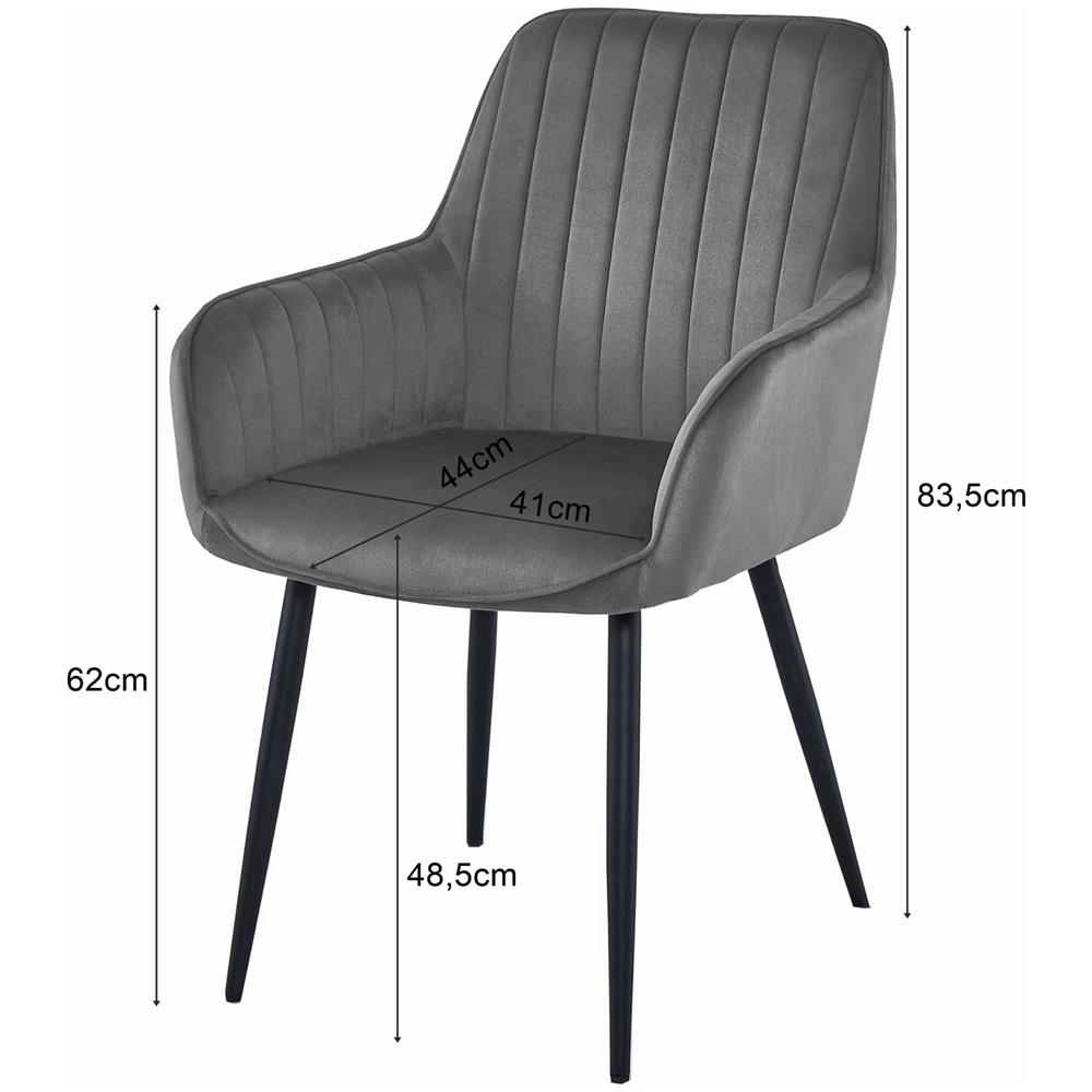 Sedia SOLDEN - Velluto beige scuro con gambe nere x 2 - Foto 7