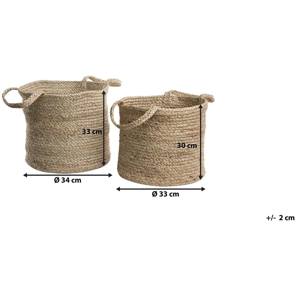 Set Di 2 Ceste In Juta Beige Kaella - Foto 2