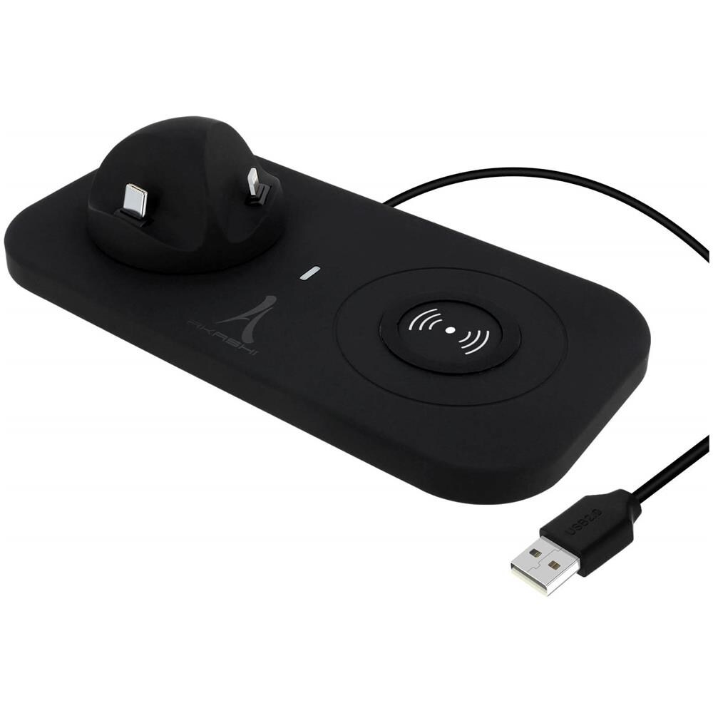 Base Di Ricarica Universale 4-in-1 Usb-c / Lightning / Micro-usb /qi - Nero - Foto 1