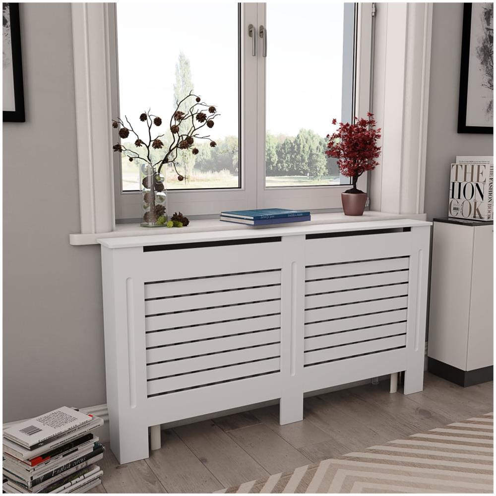 Coperture Per Radiatori 2 Pz Bianche 152x19x81,5 Cm In Mdf - Foto 1