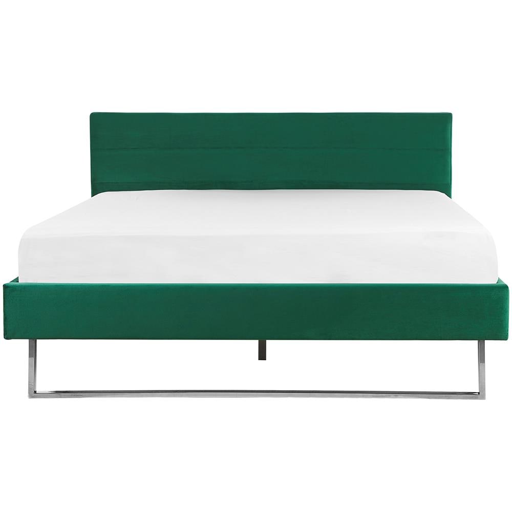 Letto Imbottito Velluto Verde Rete A Doghe 180 X 200 Cm Bellou - Foto 2