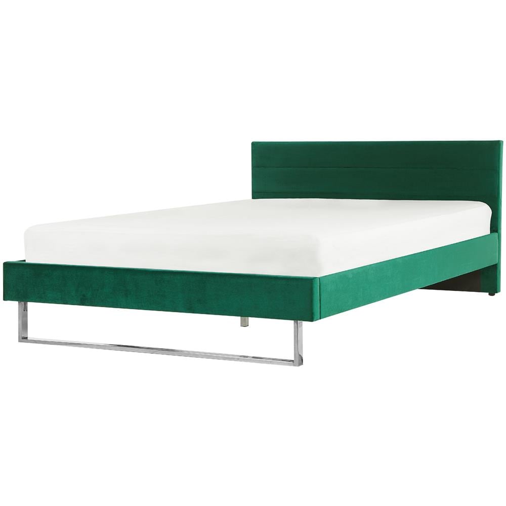 Letto Imbottito Velluto Verde Rete A Doghe 180 X 200 Cm Bellou - Foto 1