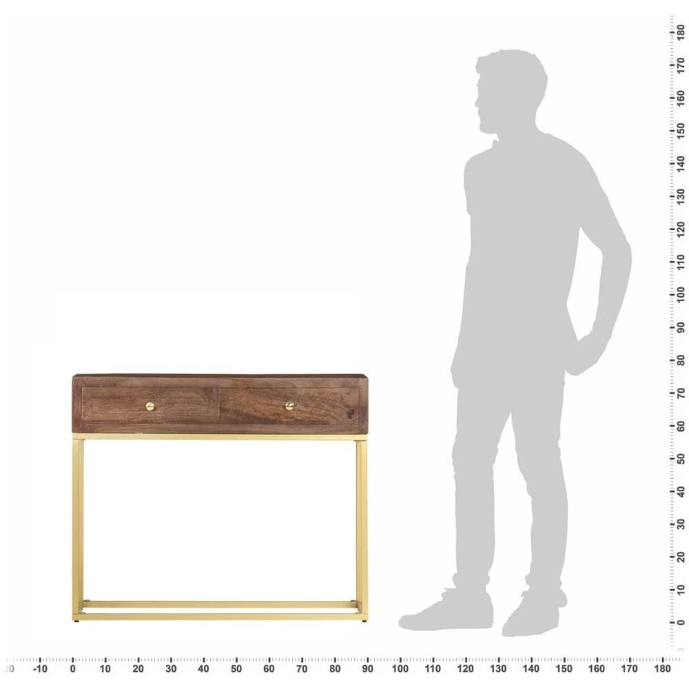 Credenza 75x30x75 Cm In Legno Massello Di Mango - Foto 2