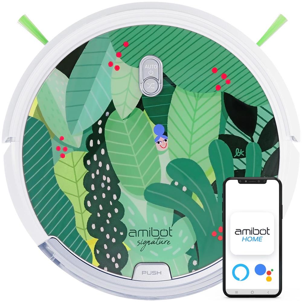 Amibot - Signature Edition Jungle - Robot Aspirapolvere collegato (IOS \u0026  Android), Calotta realizzata da un'artista francese - ePRICE
