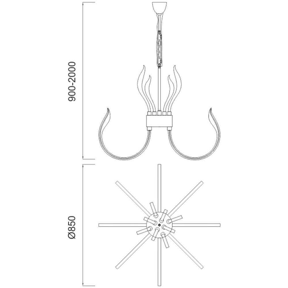 Lampada A Sospensione A Soffitto A Led 155w, 7461lm, Cromo Lucido 3000k, Acrilico Bianco - Foto 1