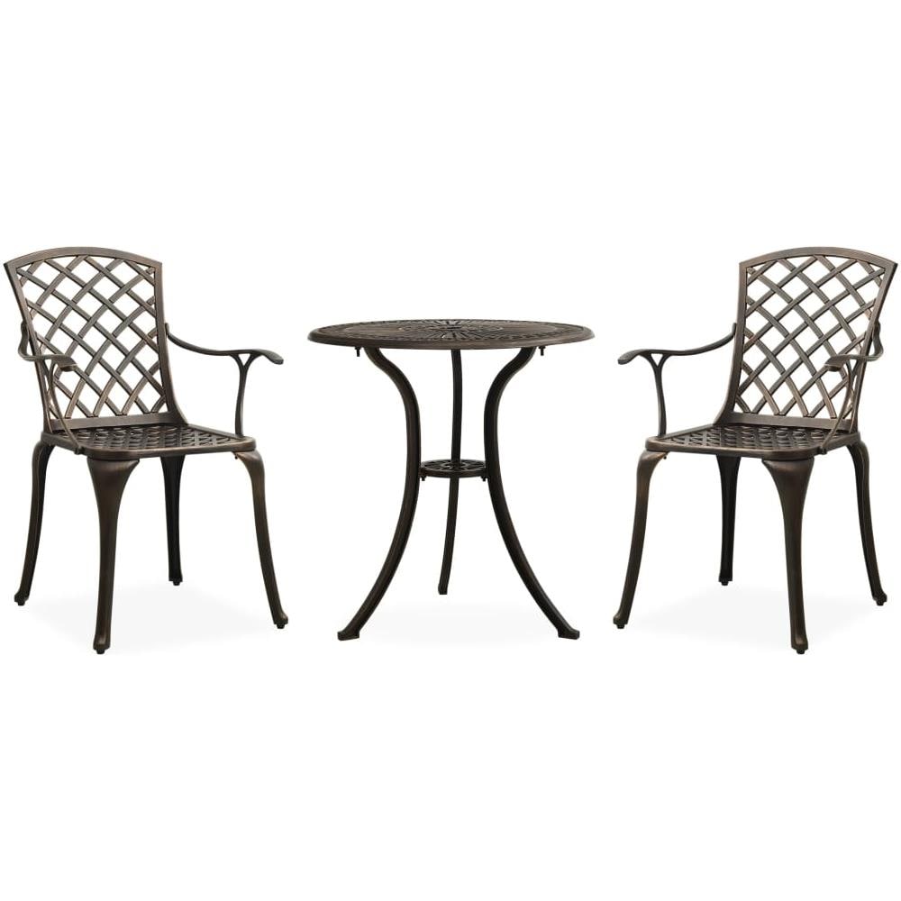 Set Da Bistrot 3 Pz In Alluminio Pressofuso Bronzo - Foto 1