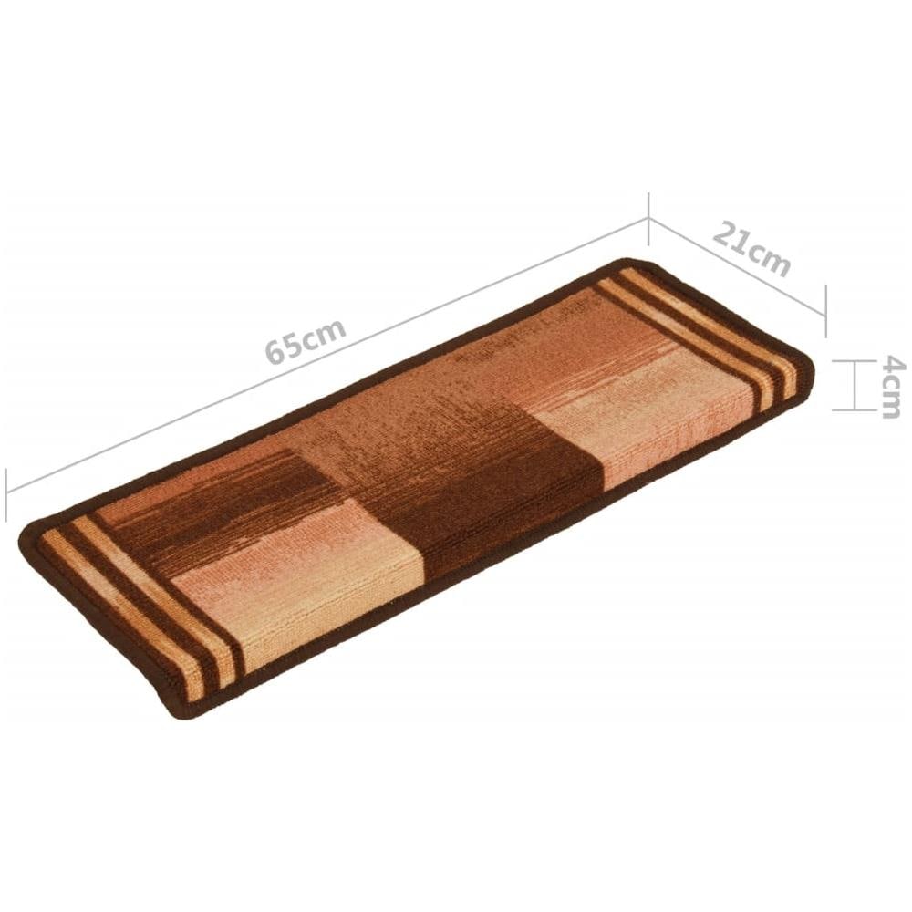 Tappetini Autoadesivi per Scale 15 pz 65x21x4 cm Marroni - Foto 5