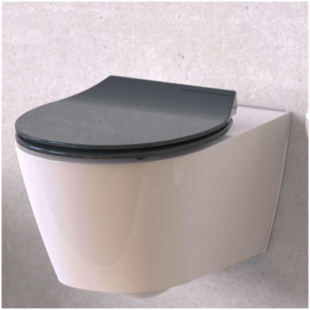 Tavoletta WC Chiusura Ammortizzata SLIM ANTHRAZIT Antracite - Foto 2