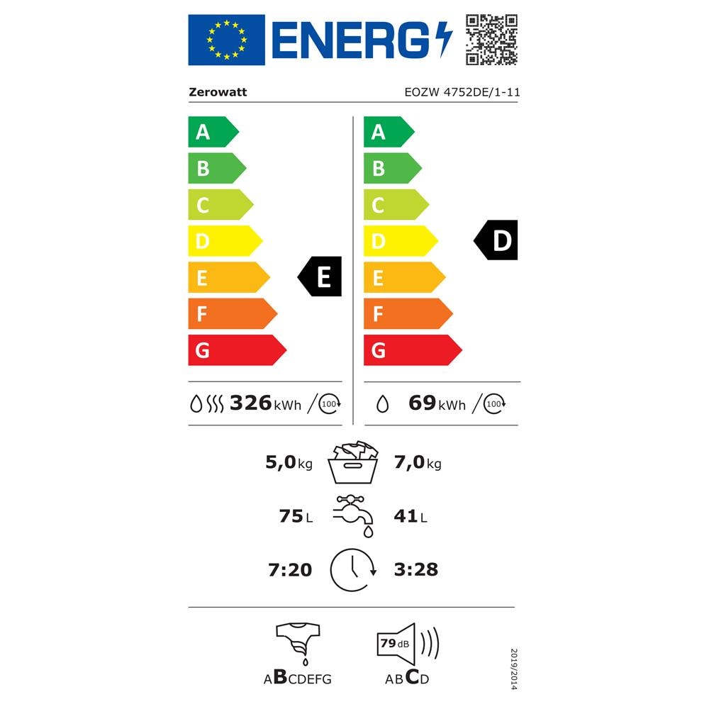 Lavasciuga EOZW4752DE / 1-11 ProSense® Capacità Lav / Asc 7/5 Kg Classe E Velocità 1400 giri - Foto 2