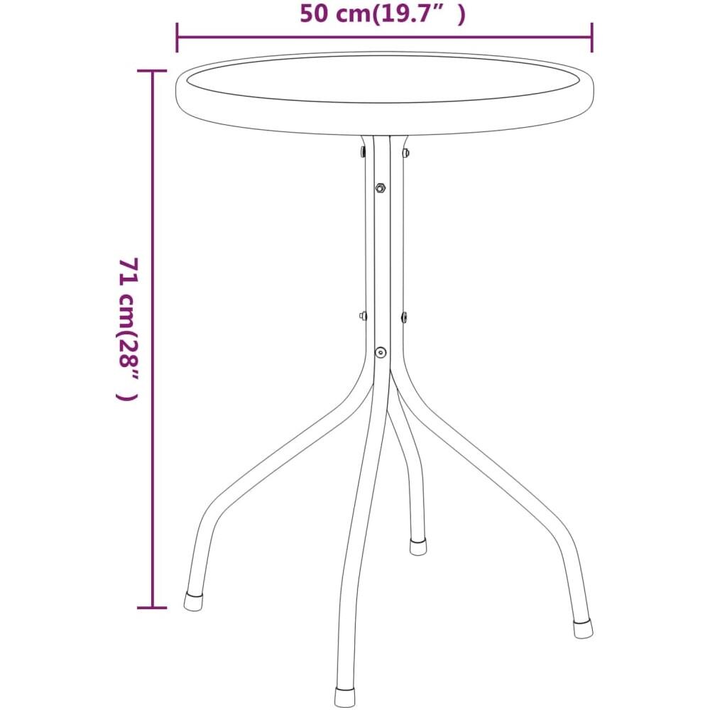 Tavolino Da Giardino Ø50x71 Cm In Acciaio Antracite - Foto 4