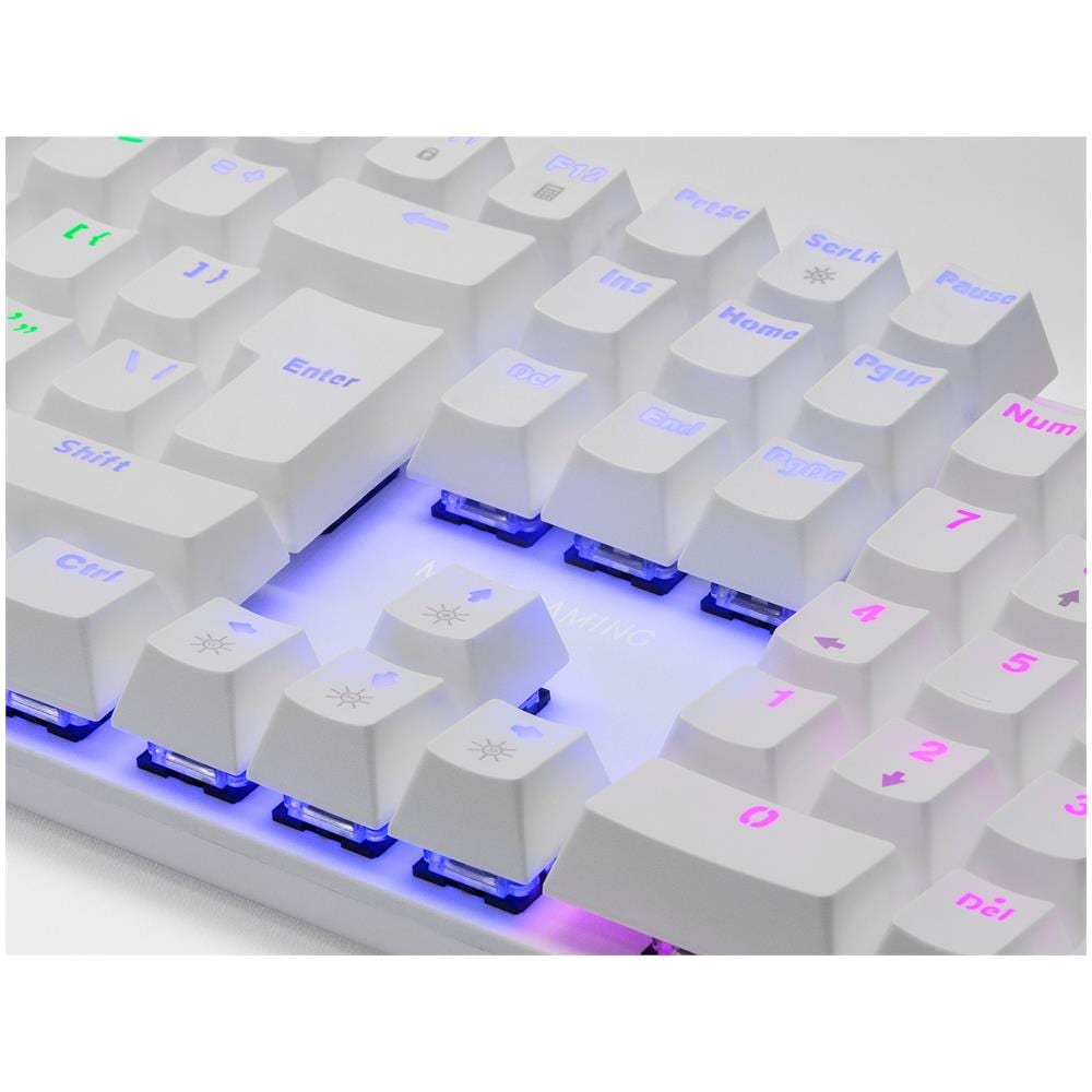 Tastiera Gaming USB Meccanica MK422 Retroilluminata Colore Bianco (Layout Italiano) Switch Marrone - Foto 4