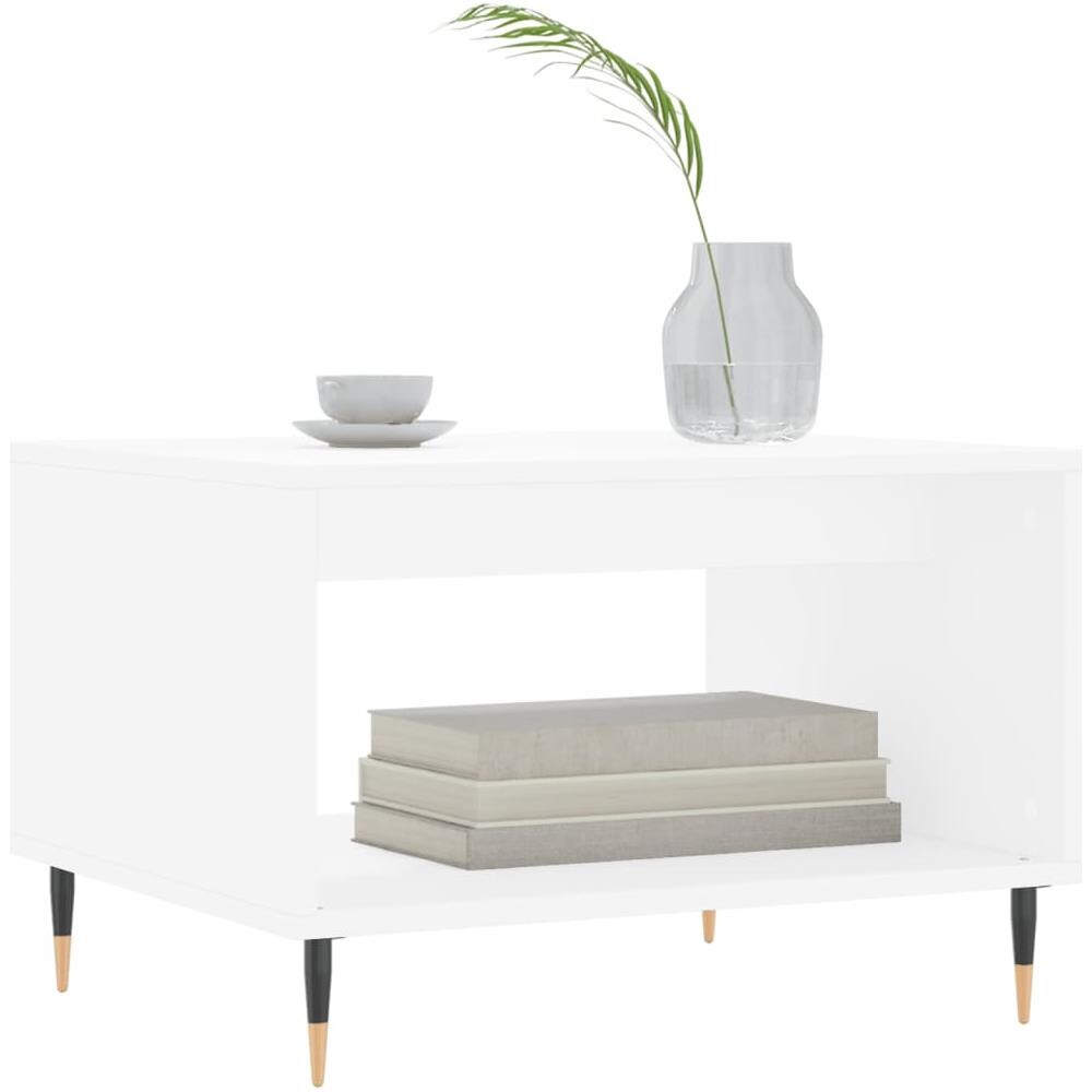 Tavolino Da Salotto Bianco 60x50x40 Cm In Legno Multistrato - Foto 3